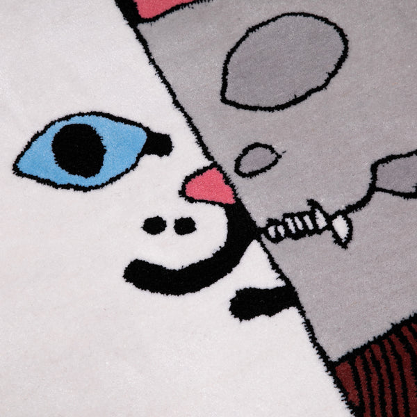 Ripndip Nermal Anatomy Rug (White/Red)- 6ft