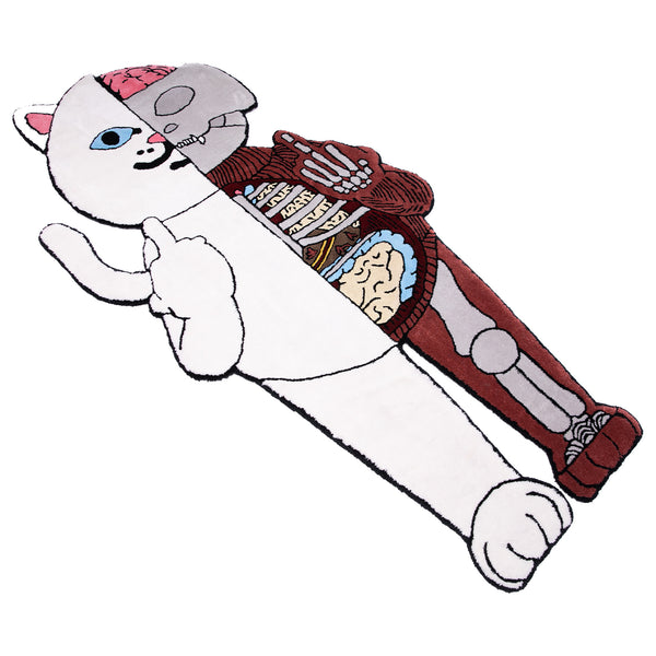 Ripndip Nermal Anatomy Rug (White/Red)- 6ft