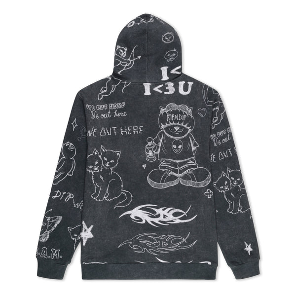 Ripndip Nermal Domination Hoodie (Black Vintage)
