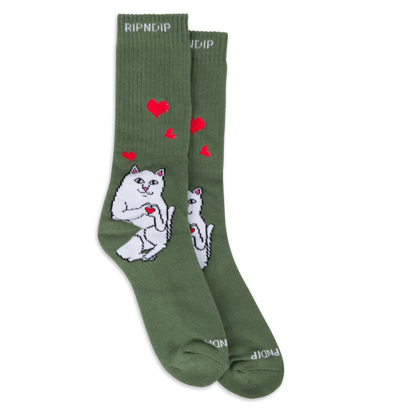 ripndip Nermal Love Socks (Olive)