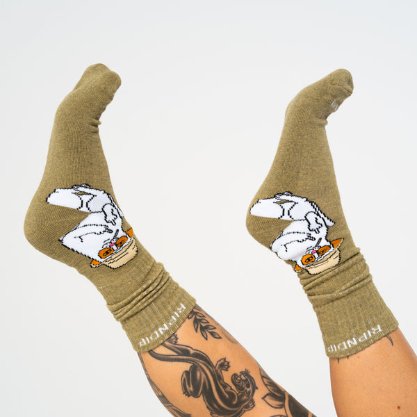 Ripndip Nermal S Thompson Socks (Heather Olive)