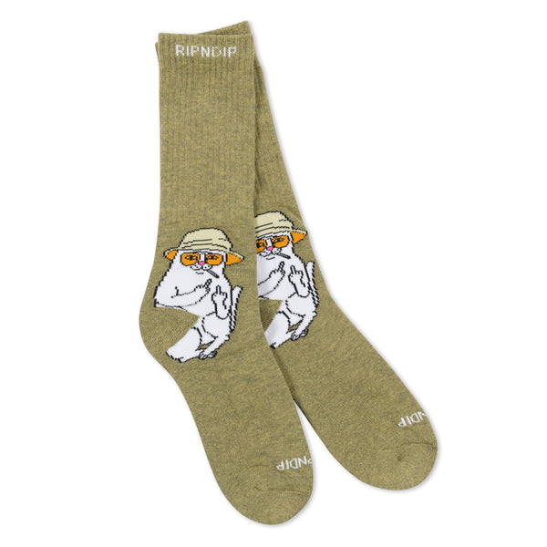 Ripndip Nermal S Thompson Socks (Heather Olive)