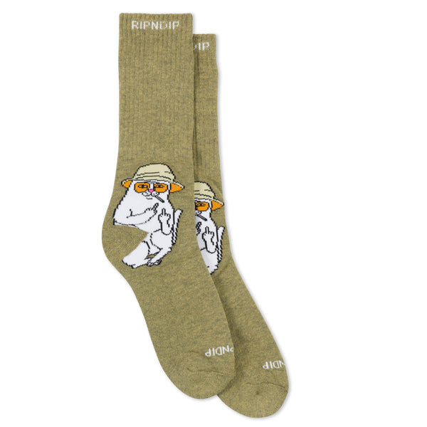 Ripndip Nermal S Thompson Socks (Heather Olive)