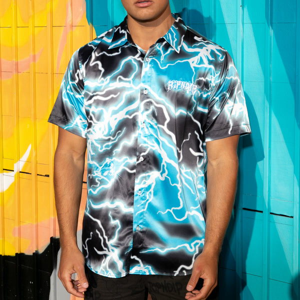 Ripndip Nikola Short Sleeve Button Up (Black/Blue)