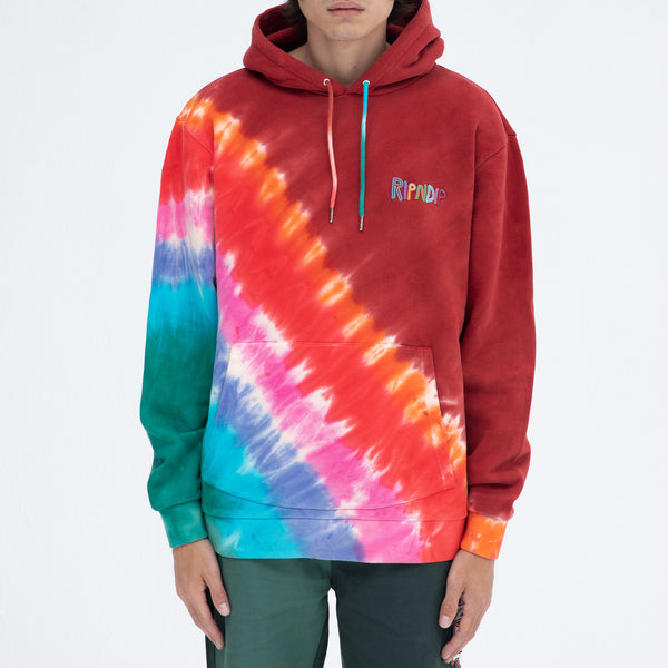 Ripndip OG Prisma Embroidered Hoodie (Red Tie Dye)
