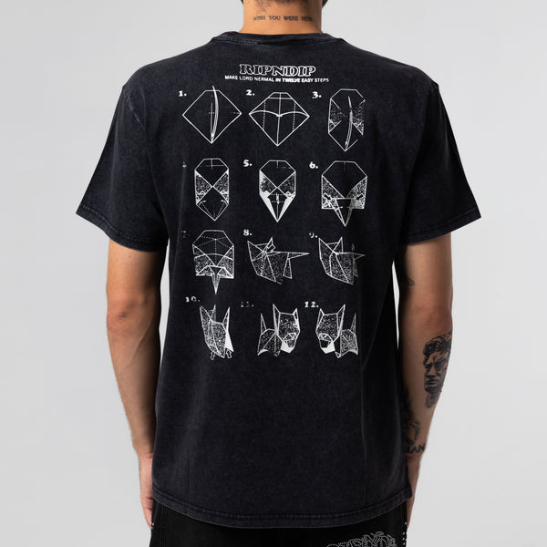 Ripndip Origami Tee (Black Vintage Wash)