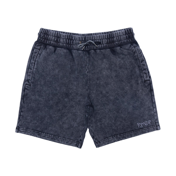 Ripndip Peek A Nermal Sweatshorts (Black Acid Wash)