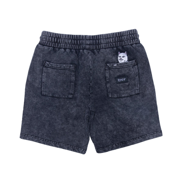 ripndip Peek A Nermal Sweatshorts (Black Acid Wash)