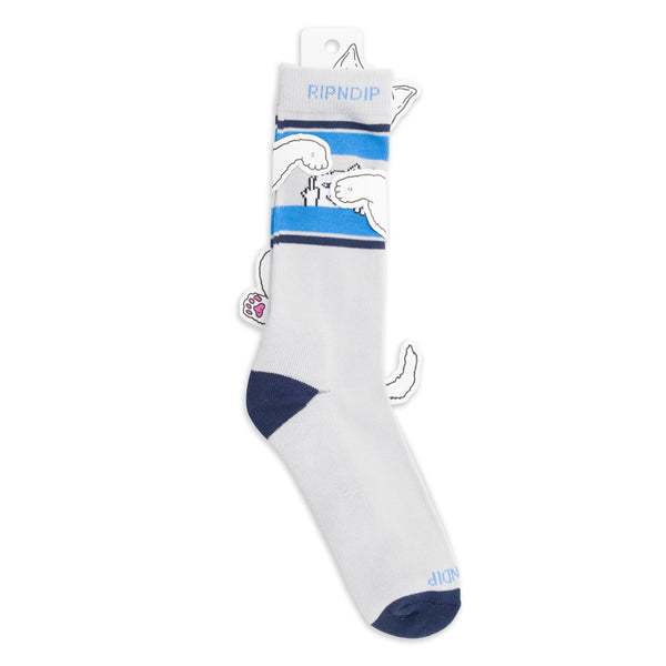 Ripndip Peeking Nermal Socks (Ash Heather/Navy)