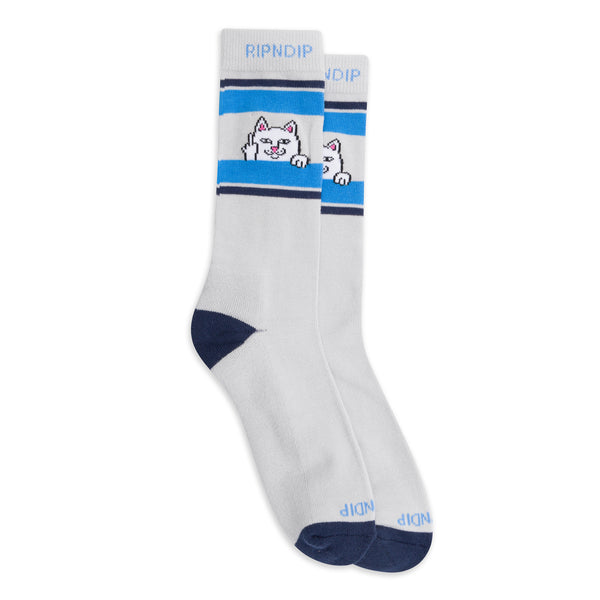 Ripndip Peeking Nermal Socks (Ash Heather/Navy)