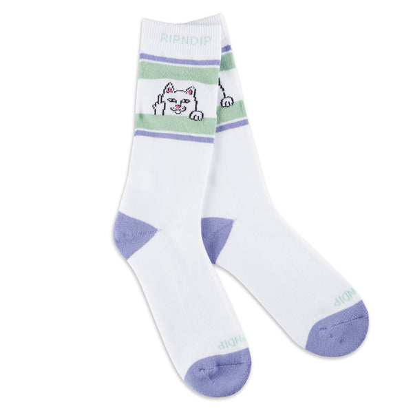 Ripndip Peeking Nermal Socks (Lilac/Sage)
