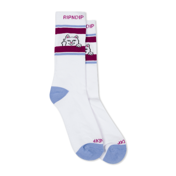 ripndip Peeking Nermal Socks (Plum / Blue)