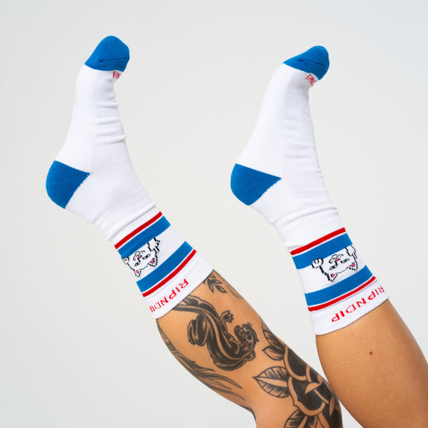Ripndip Peeking Nermal Socks (White/Blue)