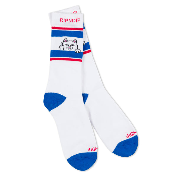 Ripndip Peeking Nermal Socks (White/Blue)
