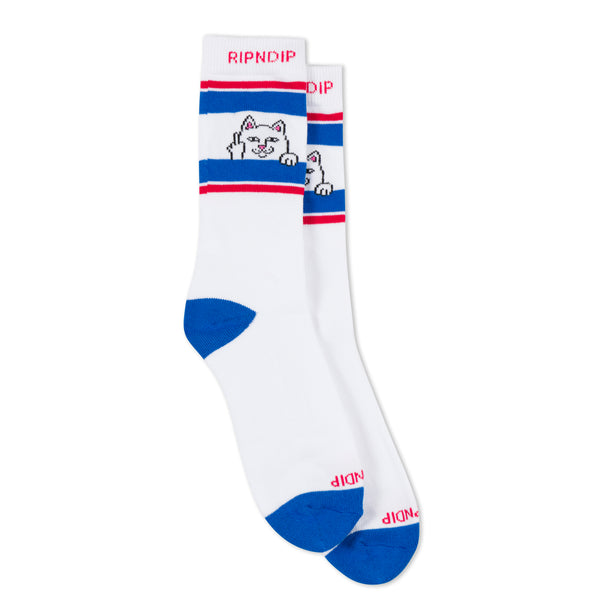 ripndip Peeking Nermal Socks (White/Blue)