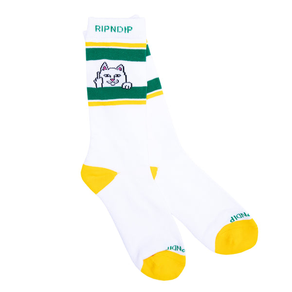 Ripndip Peeking Nermal Socks (White/Green)