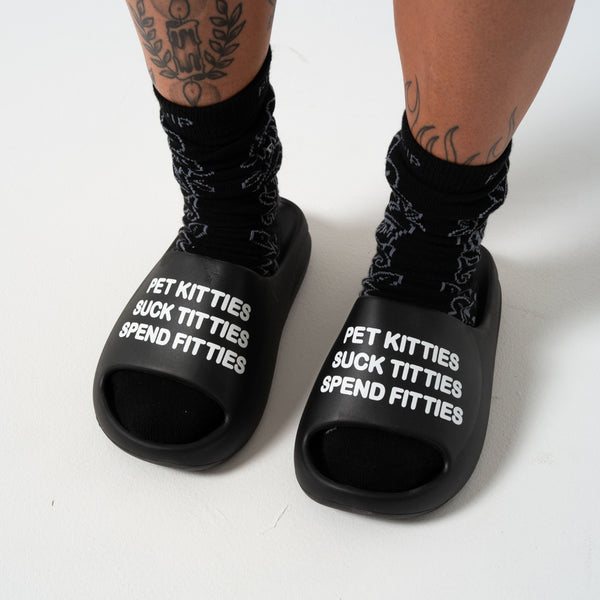 Ripndip Pet Kitties Cloud Slides (Black)