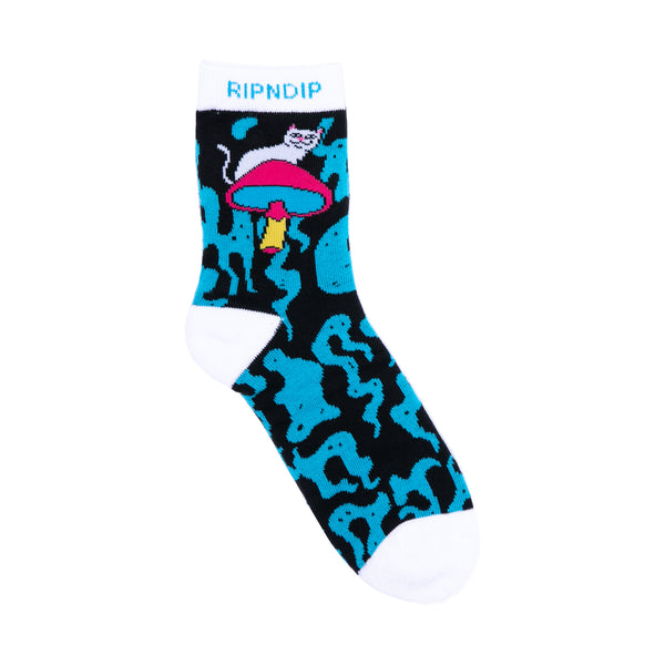 ripndip Psychedelic Mid Socks (Blue/Black)