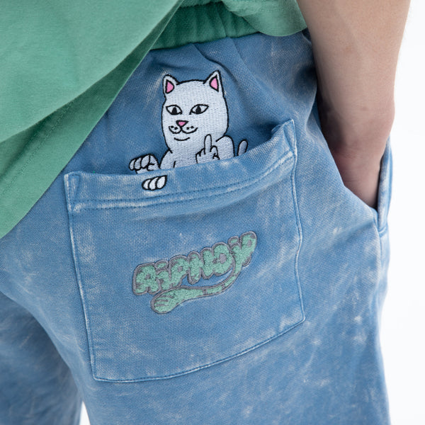Ripndip Ripntail Sweatshorts (Blue Mineral Wash)