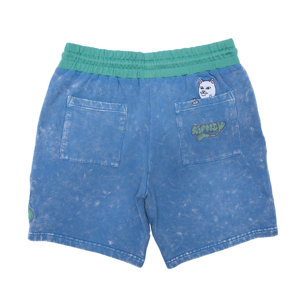 Ripndip Ripntail Sweatshorts (Blue Mineral Wash)