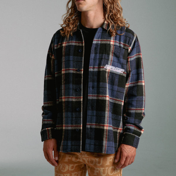 Ripndip Robo Button Up Flannel (Navy)