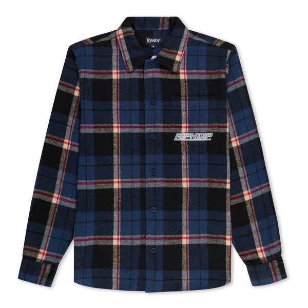 ripndip Robo Button Up Flannel (Navy)