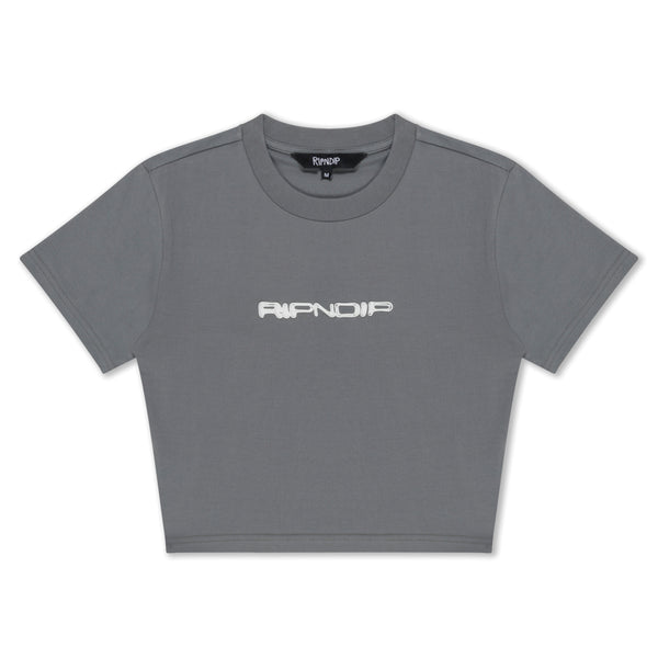 Ripndip Saturn Cropped Baby Tee (Charcoal)