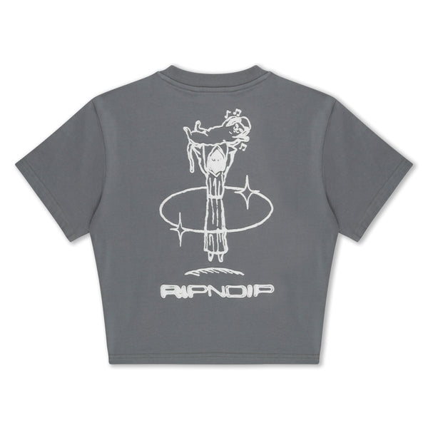 ripndip Saturn Cropped Baby Tee (Charcoal)