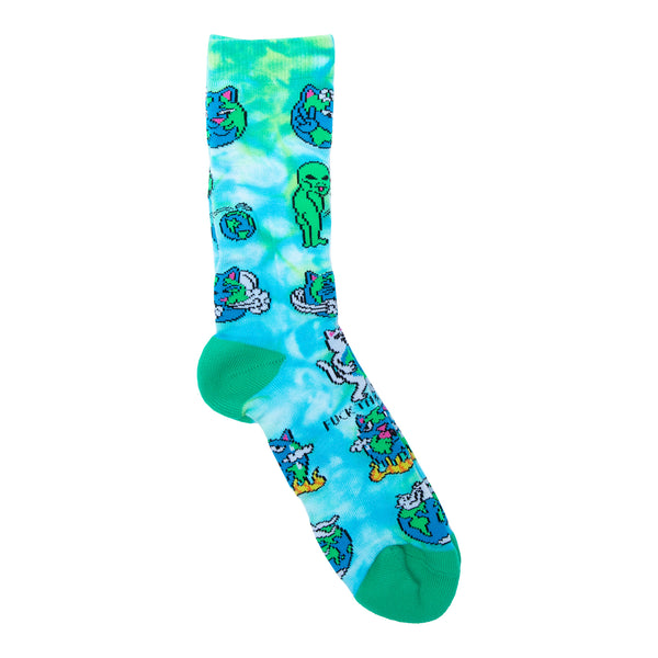 ripndip Save The World Socks (Blue Tie Dye)