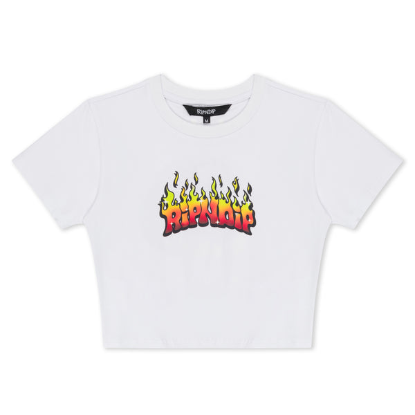 Ripndip Scary Cute Cropped Baby Tee (White)