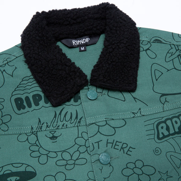 Ripndip Scribble Button Up Jacket (Forest Green)
