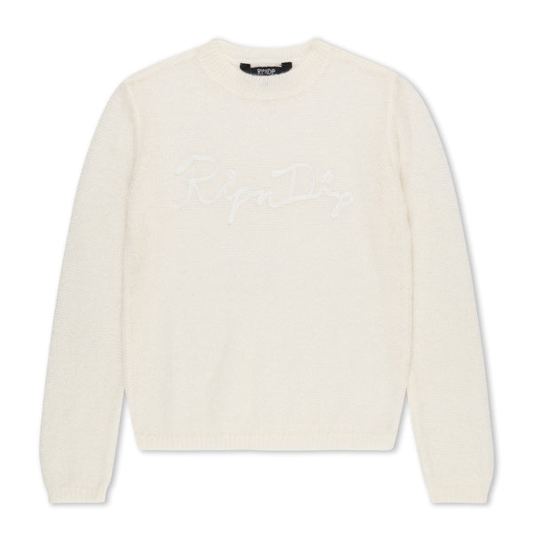 ripndip Script Cropped Long Sleeve (Cream)