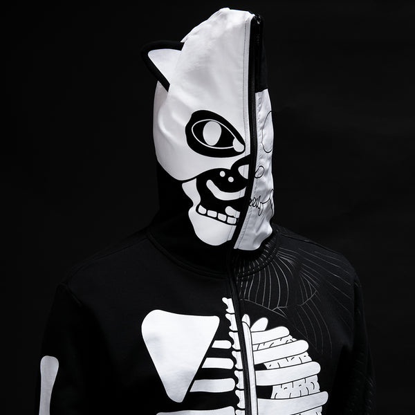 Ripndip Skelly Anatomy Full Zip Hoodie (Black/White)