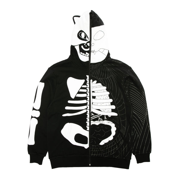 Ripndip Skelly Anatomy Full Zip Hoodie (Black/White)