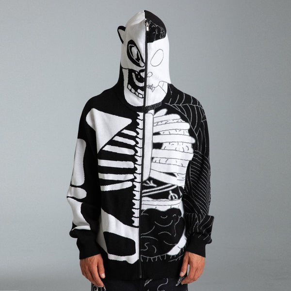 Ripndip Skelly Nerm Knit Hoodie (Black/White)