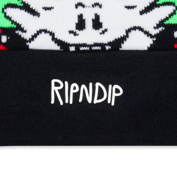 Ripndip Skull Face Knit Beanie (Black)