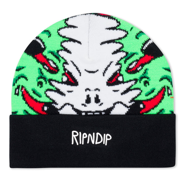 Ripndip Skull Face Knit Beanie (Black)