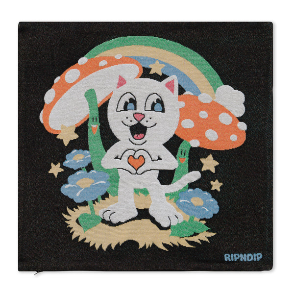 Ripndip So Mushroom Pillow Cover (Black)