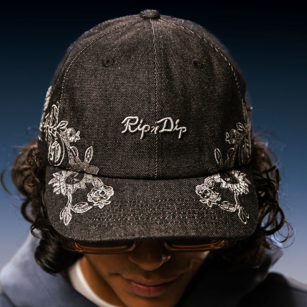 Ripndip Space Garden Dad Hat (Black Vintage Wash)