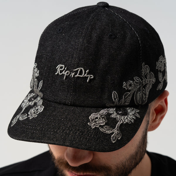 Ripndip Space Garden Dad Hat (Black Vintage Wash)