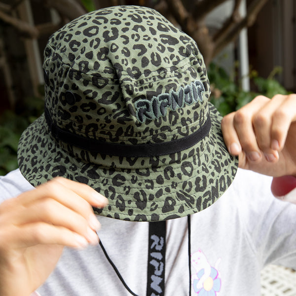 Ripndip Spotted Cotton Twill Bucket Hat (Olive)