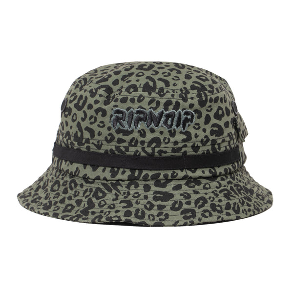 Ripndip Spotted Cotton Twill Bucket Hat (Olive)