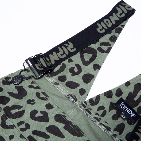 Ripndip Spotted Cotton Twill Overalls (Olive)