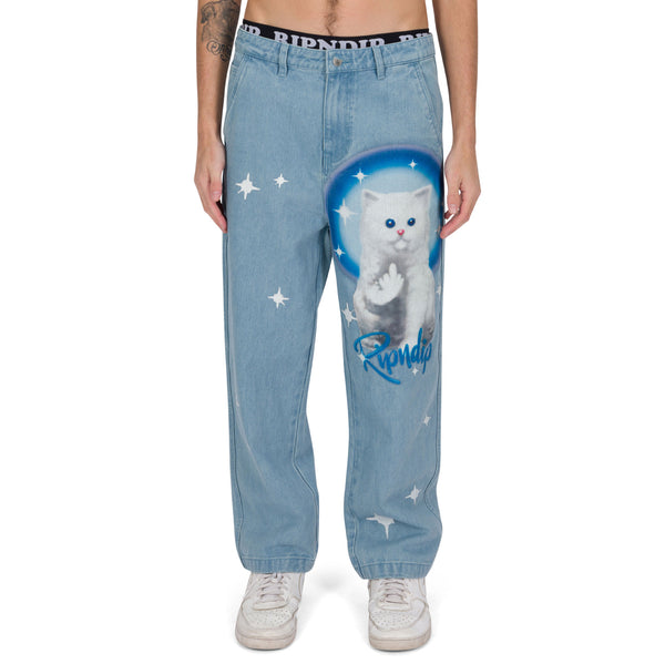 Ripndip Sprinkles Wide Leg Denim Pants (Medium Wash)