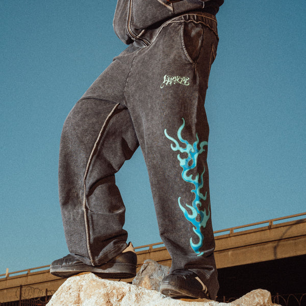 Ripndip Squabble Up Sweat Pants (Black Vintage Wash)