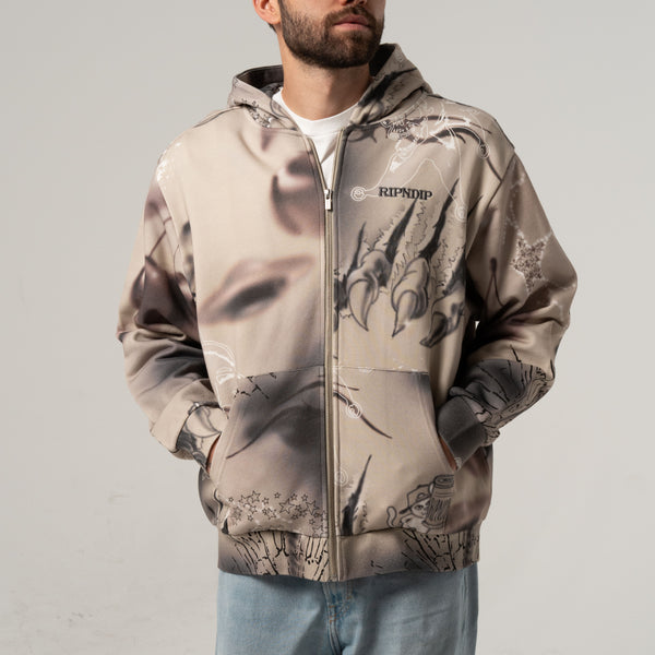 Ripndip Stargazing Zip Up Hoodie (Off White)
