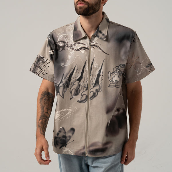 Ripndip Stargazing Zip Up Shirt (Multi)