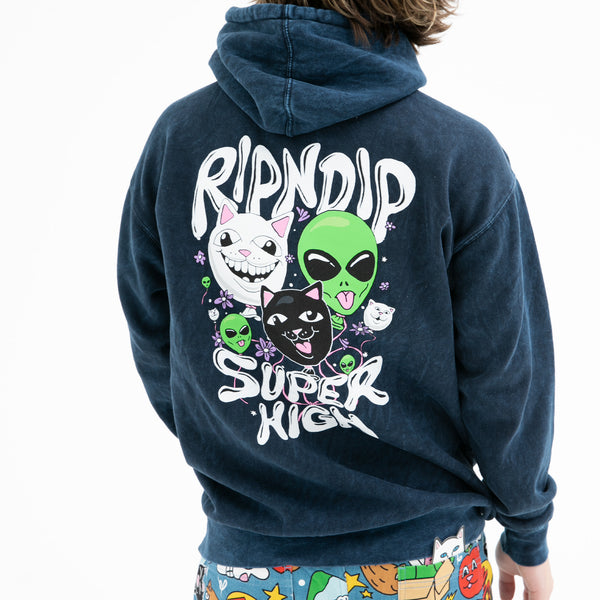 Ripndip Super High Hoodie (Navy Mineral Wash)
