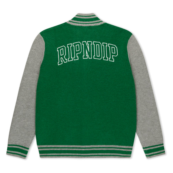 Ripndip Team Spirit Varsity Cardigan (Green/Grey)