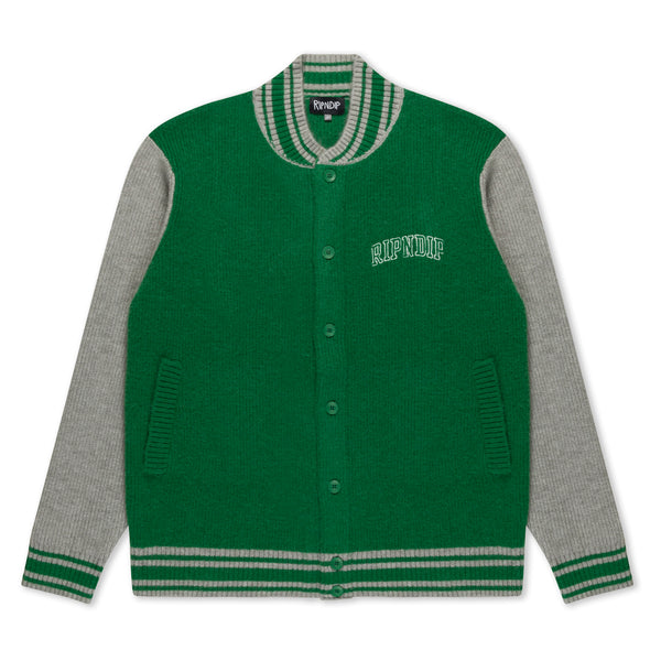 ripndip Team Spirit Varsity Cardigan (Green/Grey)